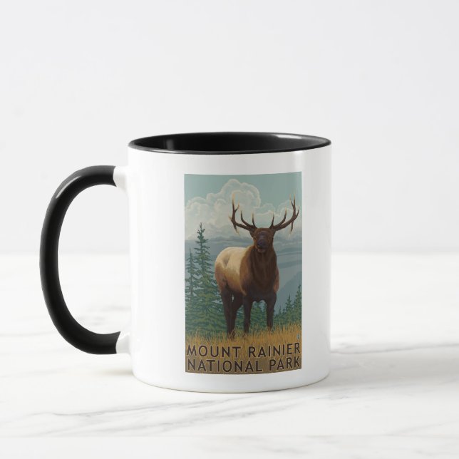 Rainier National Park, WashingtonElk Scene Mug (Left)