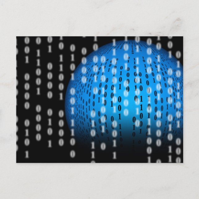 Raining Binary Postcard (Front)