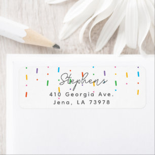Raining Candy Sprinkles Return Address