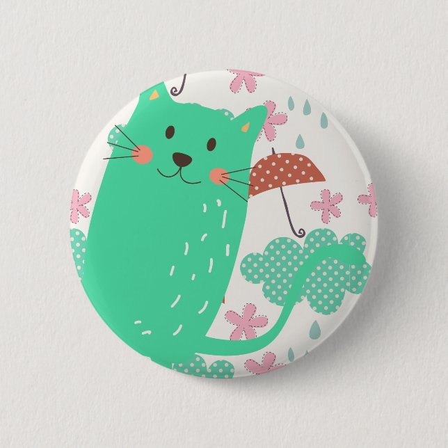 Raining Cats 2 Inch Round Button (Front)