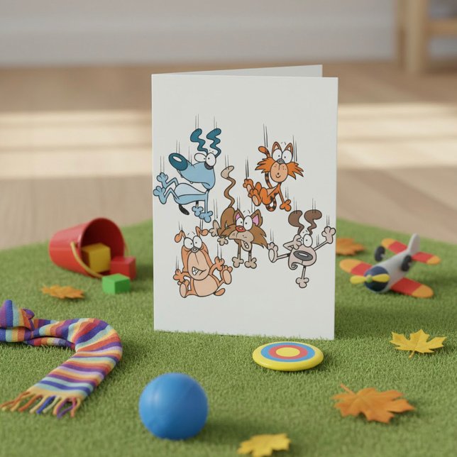 Raining Cats and Dogs Funny Pets Storm Card (Creator Uploaded)