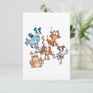 Raining Cats and Dogs Funny Pets Storm Invitation