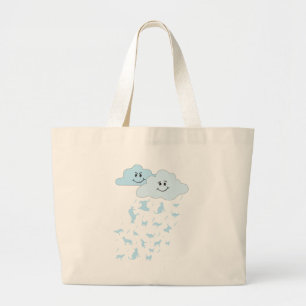 raining cats & dogs large tote bag