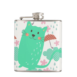 Raining Cats Hip Flask