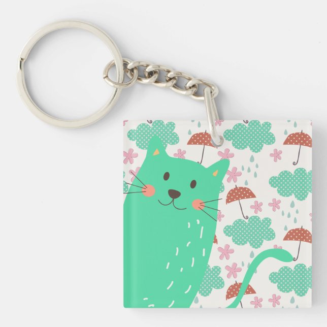 Raining Cats Keychain (Front)