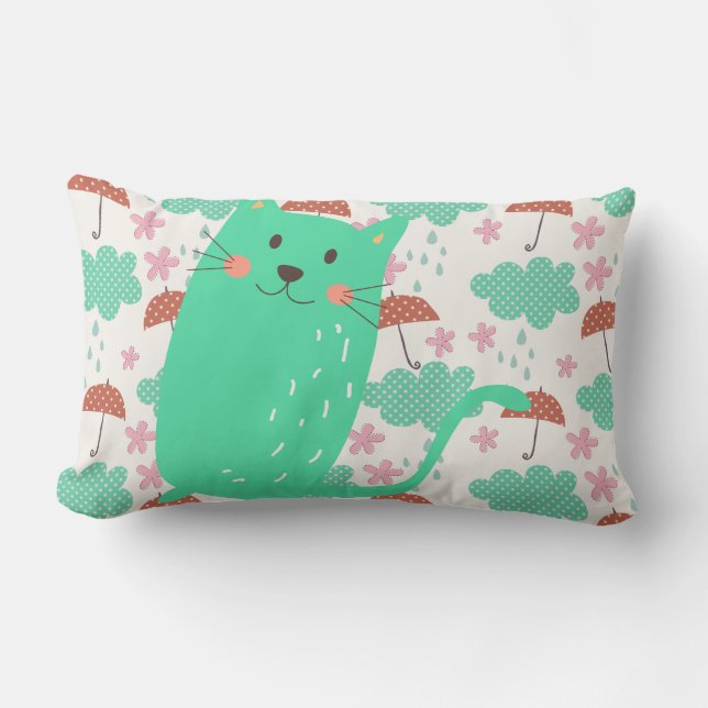 Raining Cats Lumbar Pillow (Front)