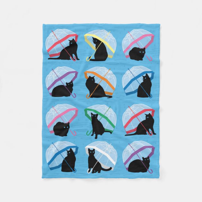 Raining Cats 'n Cats Fleece Blanket (Front)