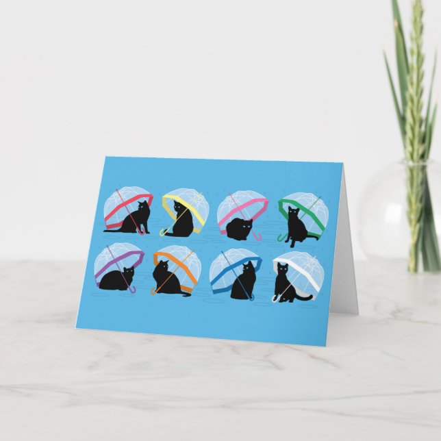 Raining Cats 'n Cats Greeting Card (Front)