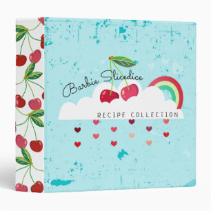 Raining cherries personalized cookbook recipe binder