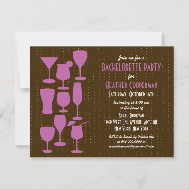 Raining Cocktails Bachelorette Party Invitation (Front)