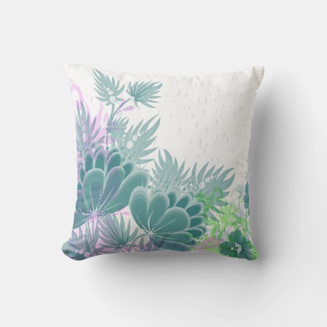 raining easter flowers throw pillow (Front)