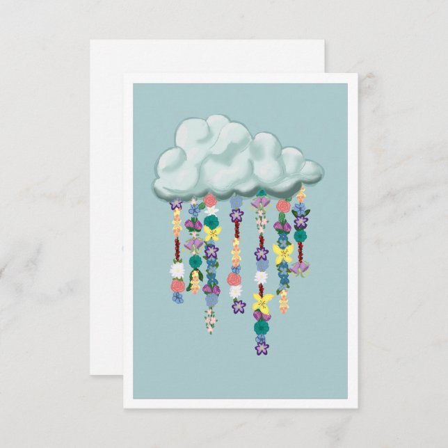 Raining Flowers Enclosure Card (Front/Back)