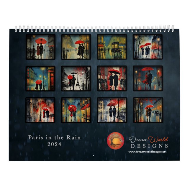 Raining in Paris 2024 -  Calendar (Back)