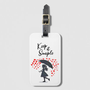 Raining love artsy luggage tag
