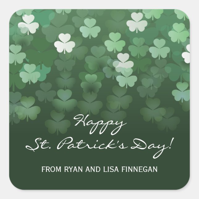Raining Shamrocks St Patricks Day Sticker (Front)