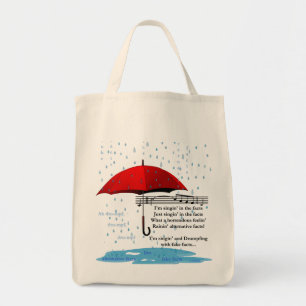 Raining & Sing Alternative Facts Grocery Tote Bag