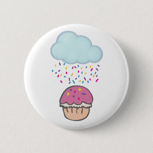 Raining Sprinkles on Cupcake 2 Inch Round Button