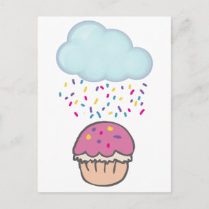 Raining Sprinkles on Cupcake Postcard