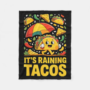 Raining tacos funny umbrella salsa nachos chip fleece blanket