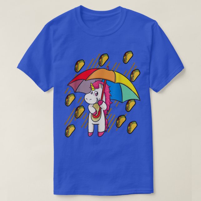 Raining Tacos Unicorn  Umbrella Cinco de Mayo  T-Shirt (Design Front)