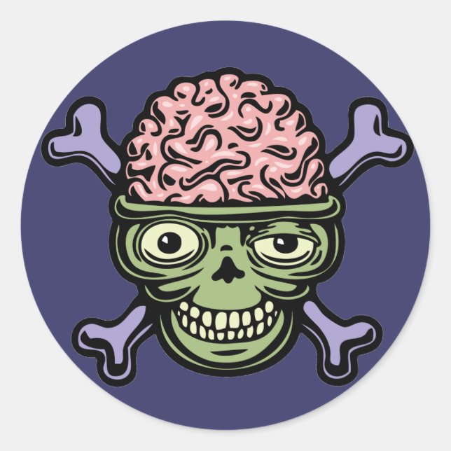 ∫rainskull classic round sticker (Front)