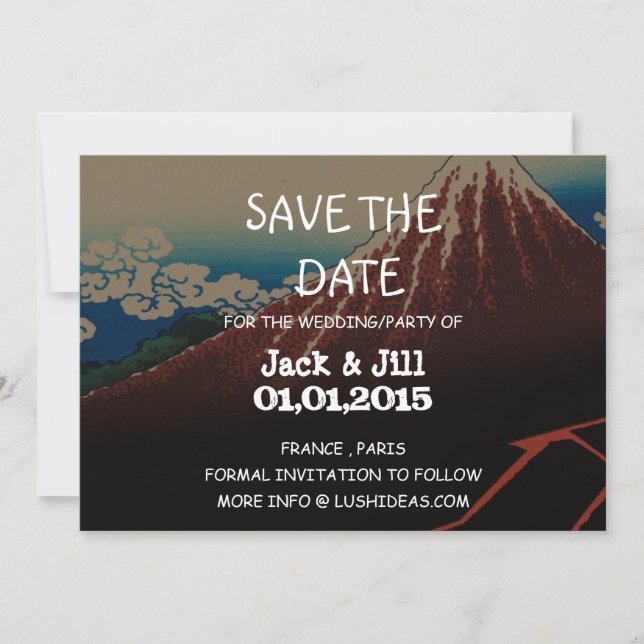 Rainstorm Beneath the Summit Save The Date (Front)