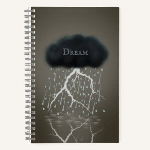 Rainstorm in Sepia Dreamscape Surreal Personalized Notebook