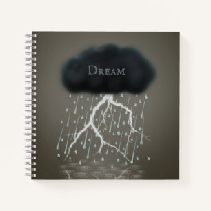 Rainstorm in Sepia Dreamscape Surreal Personalized Notebook