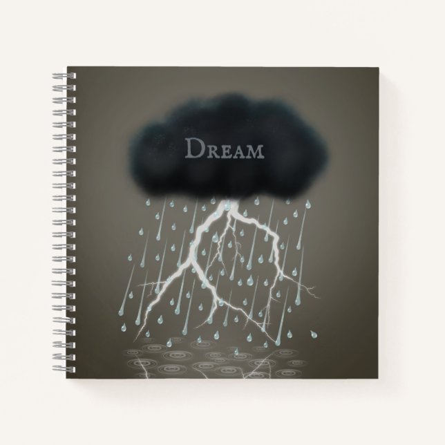 Rainstorm in Sepia Dreamscape Surreal Personalized Notebook (Front)