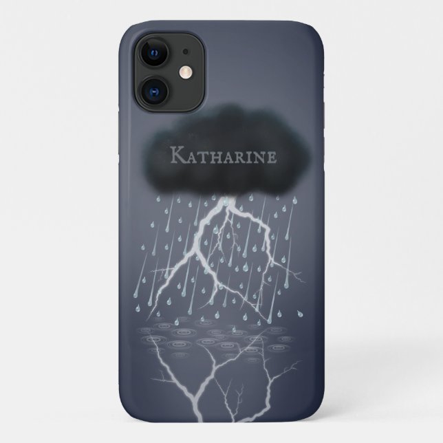 Rainstorm in Surreal Dream World Personalized Case-Mate iPhone Case (Back)