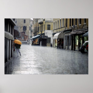 Rainstorm in Venice, Italy Poster