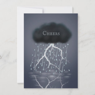 Rainstorm Thunder Cloud & Lightning Personalized Card