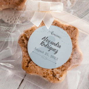 Rainy Blue & Steel Charro Silhouette Quinceanera Classic Round Sticker