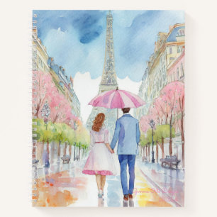 Rainy day at Paris bullet journal Spiral Notebook