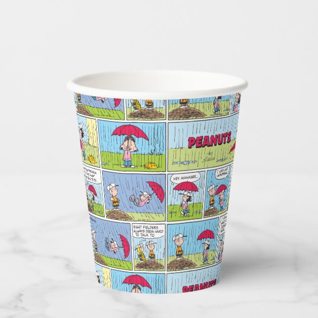 Rainy Day At The Baseball Game Paper Cups (Front)