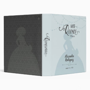 Rainy Day Blue Charro Silhouette Quinceanera Binder