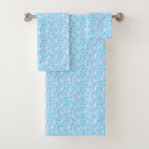 Rainy Day Blues Raindrops Rain Blue White Pattern