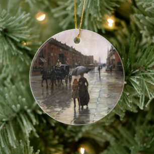 Rainy Day, Boston by Frederick Childe Hassam Ceramic Ornament