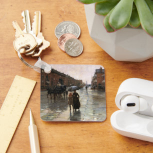 Rainy Day, Boston by Frederick Childe Hassam Keychain
