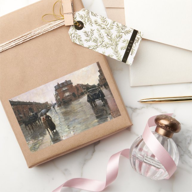 Rainy Day, Boston by Frederick Childe Hassam Sticker (Gifting)