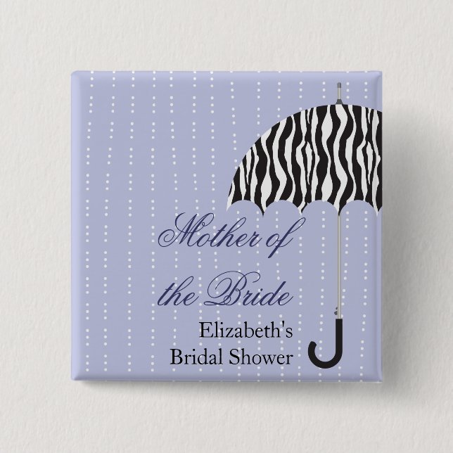 Rainy Day Bridal Shower Button (Front)