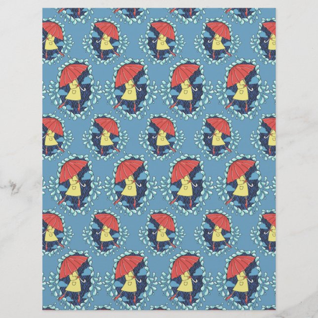 rainy day cameos scrapbook paper 8.5 x 11 (Front)