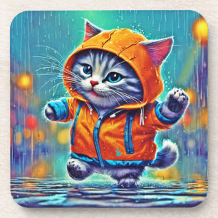 Rainy Day Cat Dance Coaster