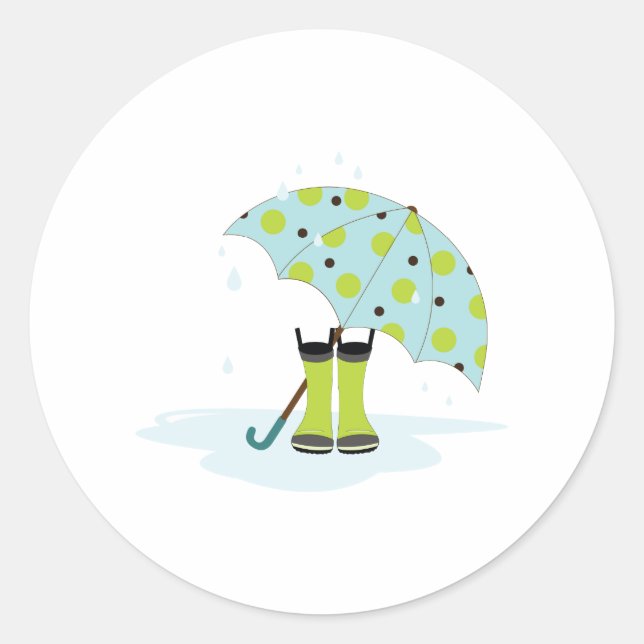 Rainy Day Classic Round Sticker (Front)