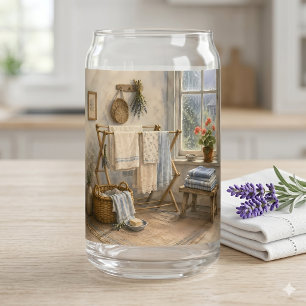 Rainy Day Cottage Laundry Room Can Glass