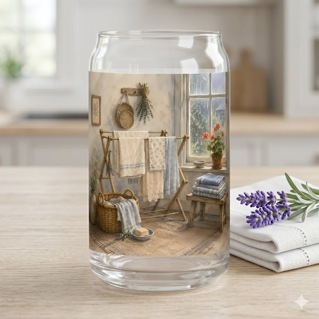 Rainy Day Cottage Laundry Room Can Glass (Rainy Day Cottage Laundry Room Can Glass)