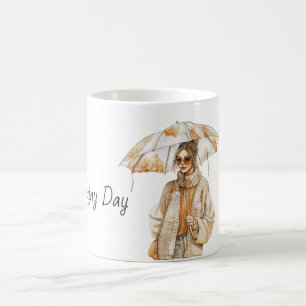 Rainy Day Female Umbrella  Coffee Mug