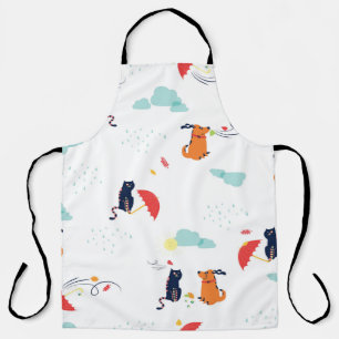 Rainy Day Friends: Cat Dog Vintage Apron