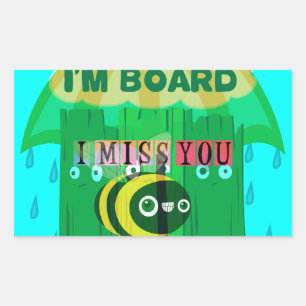Rainy Day Fun: A Bee's Perspective. "I am board" Sticker