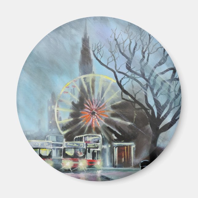 Rainy day in Edinburgh Magnet (Front)